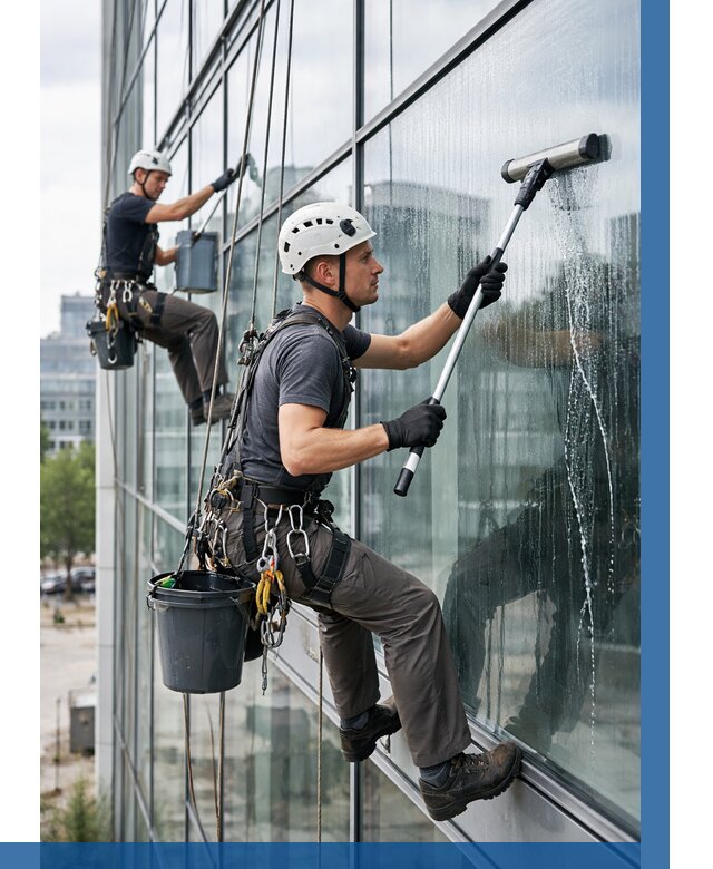 Мойка витражей альпинистами в Благовещенске от 711 р. под ключ|ВЫСОТНИК-Бгн