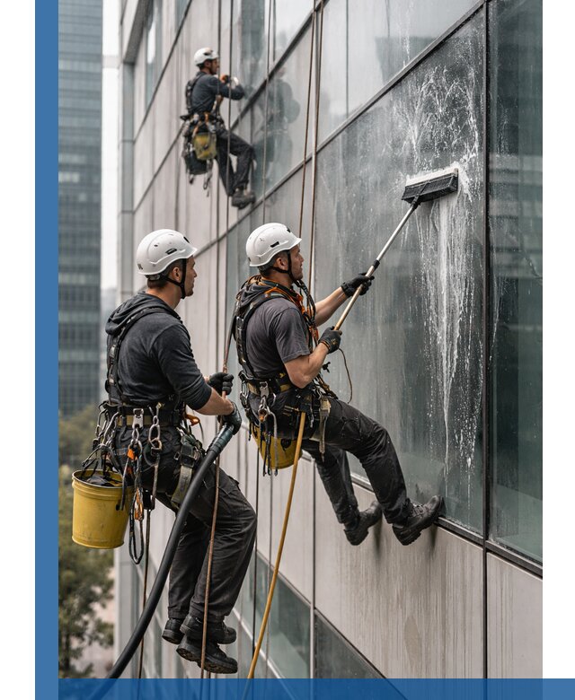 Профессиональная высотная мойка фасадов зданий в Благовещенске
