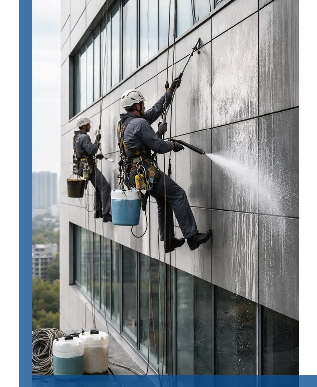 Профессиональная мойка вентилируемых фасадов в Благовещенске