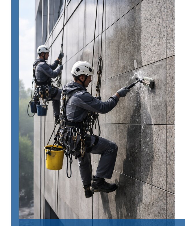 Профессиональная мойка фасада из керамогранита в Благовещенске