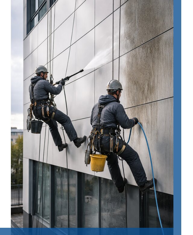 Мойка фасада из композита в Благовещенске по цене от 305 р. | ВЫСОТНИК-Бгн