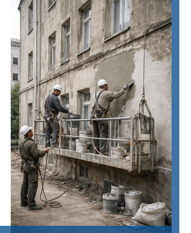 Капитальный ремонт фасада в Благовещенске от 4266 р. | ВЫСОТНИК-Бгн