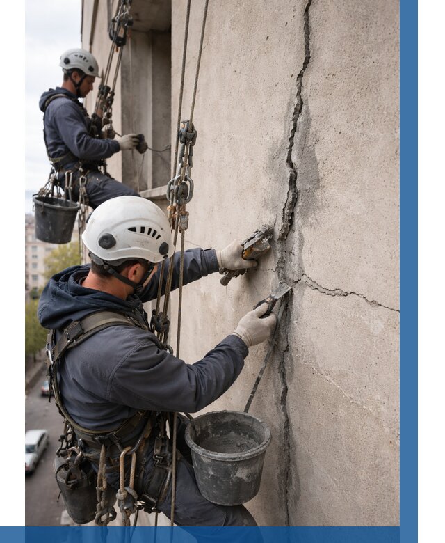 Заделка трещин на фасаде в Благовещенске от 914 р. | ВЫСОТНИК-Бгн