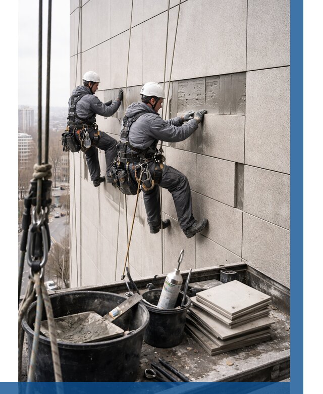 Ремонт фасада из керамогранита в Благовещенске от 2539 р. | ВЫСОТНИК-Бгн