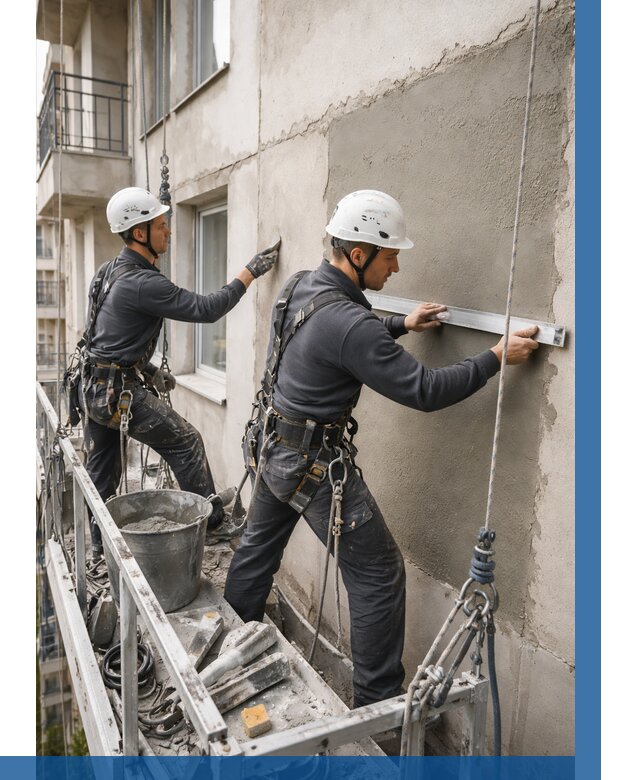 Штукатурка фасада на высоте в Благовещенске от 914 р. | ВЫСОТНИК-Бгн