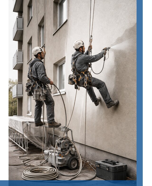 Безвоздушная покраска фасада в Благовещенске от 223 р/м² | ВЫСОТНИК-Бгн