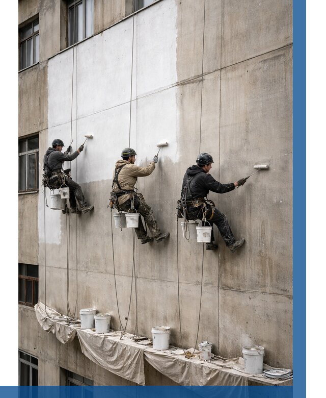 Покраска бетонного фасада в Благовещенске от 355 р за м2 | ВЫСОТНИК-Бгн