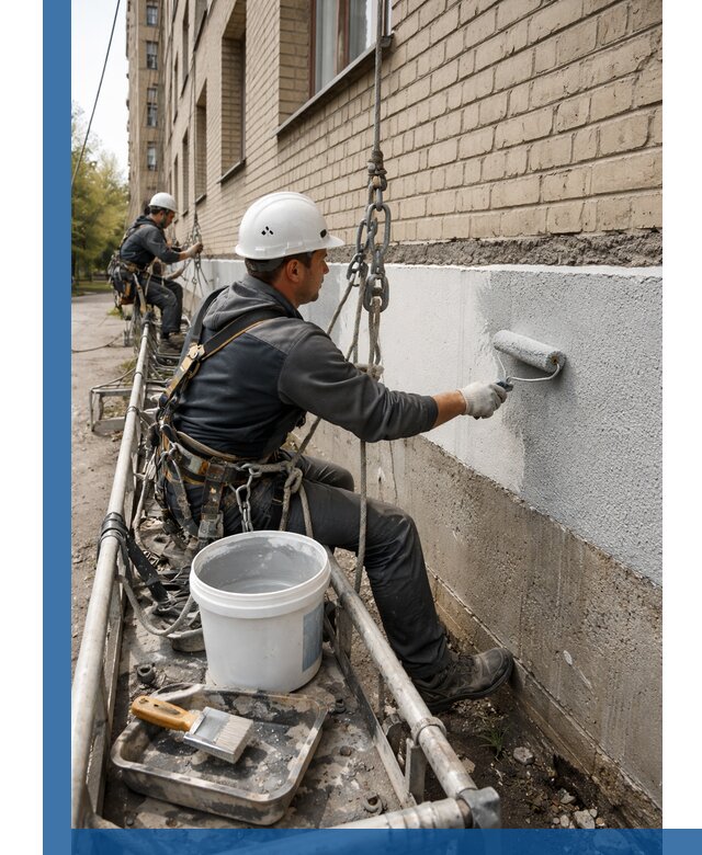 Окраска цоколя здания в Благовещенске профессионально и надежно