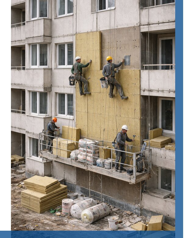 Утепление фасада минватой в Благовещенске от 1524 р. | ВЫСОТНИК-Бгн