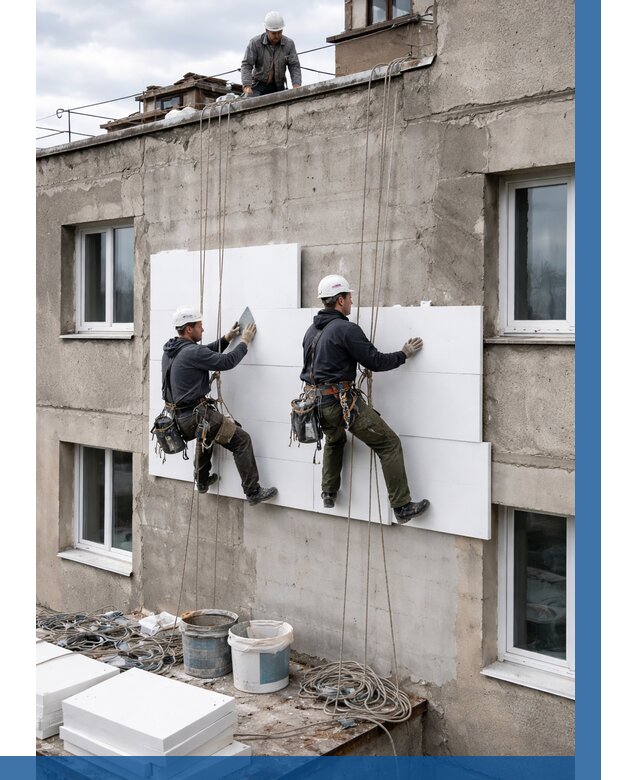 Утепление фасада пенополистиролом в Благовещенске от 1828 р. | ВЫСОТНИК-Бгн