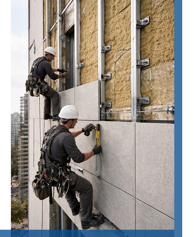 Монтаж вентилируемого фасада в Благовещенске от 3555 р. | ВЫСОТНИК-Бгн