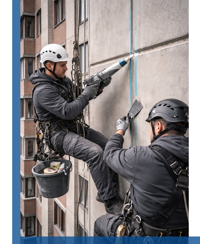 Вторичная герметизация швов фасада и кровли в Благовещенске