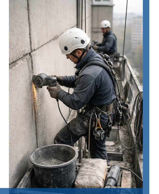 Штробление межпанельных швов в Благовещенске от 1219 р. | ВЫСОТНИК-Бгн