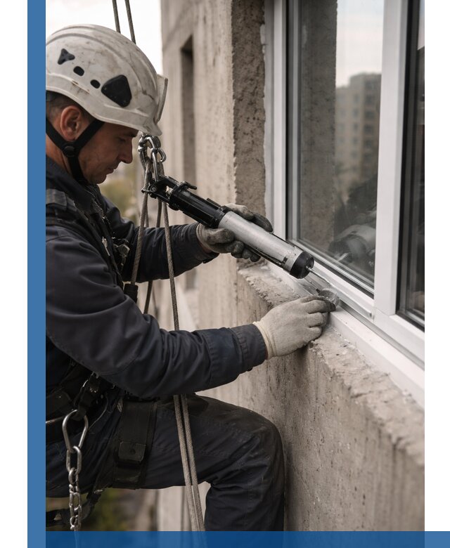 Герметизация оконных швов снаружи в Благовещенске профессионально