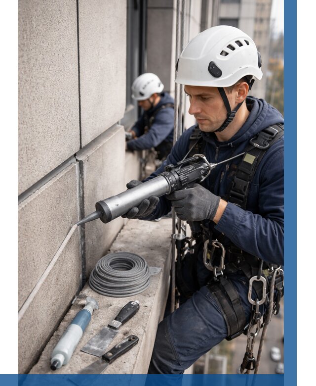 Герметизация деформационных швов фасада в Благовещенске от 711 | ВЫСОТНИК-Бгн