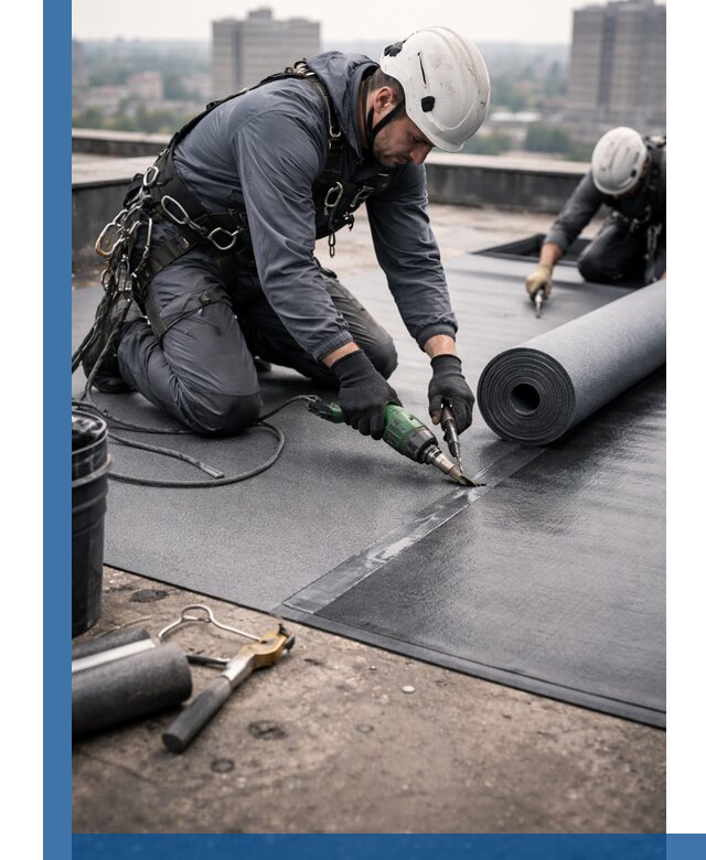 Ремонт мягкой кровли в Благовещенске с выездом промальпинистов