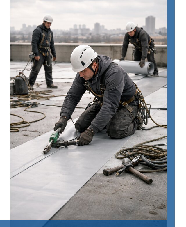 Ремонт мембранной кровли в Благовещенске от 1828 р./м2 | ВЫСОТНИК-Бгн