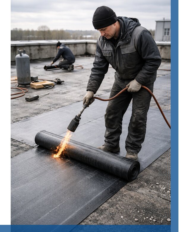 Ремонт наплавляемой кровли в Благовещенске от 711 р. | ВЫСОТНИК-Бгн