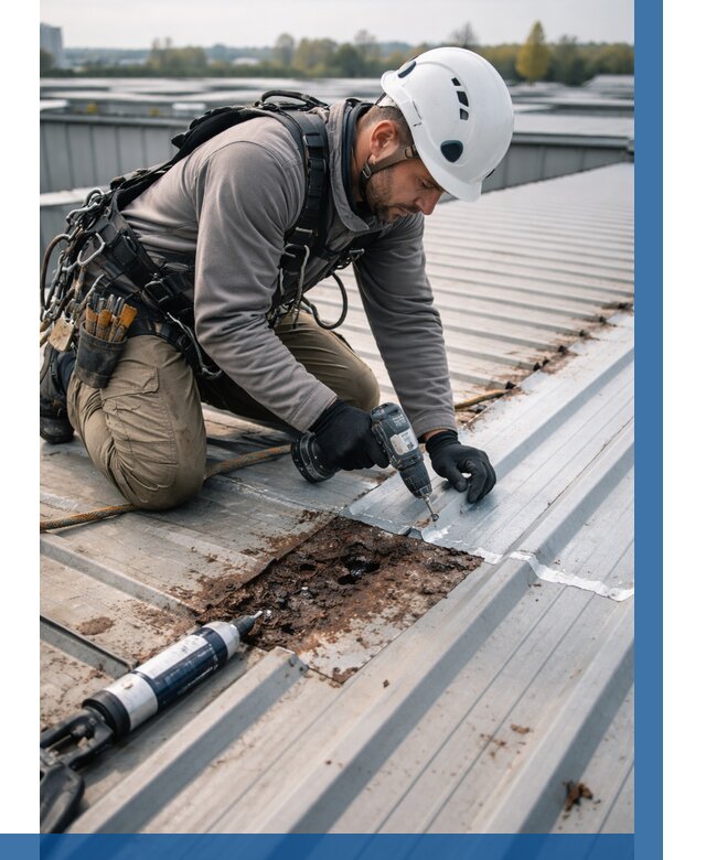 Ремонт профнастила на кровле в Благовещенске от 711 р. | ВЫСОТНИК-Бгн