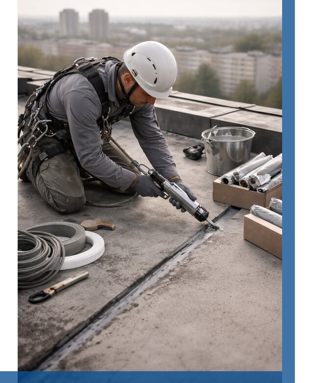 Герметизация швов кровли в Благовещенске от 457 р./м2 | ВЫСОТНИК-Бгн