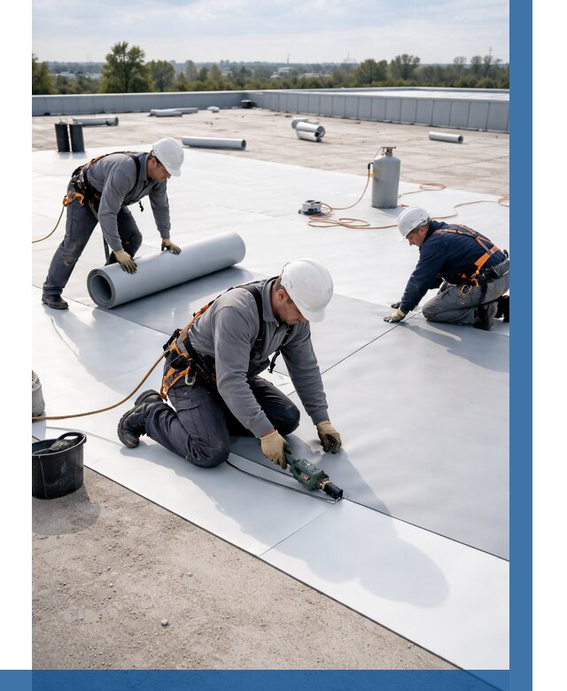 Монтаж мембранной кровли под ключ в Благовещенске от 1219 р. | ВЫСОТНИК-Бгн