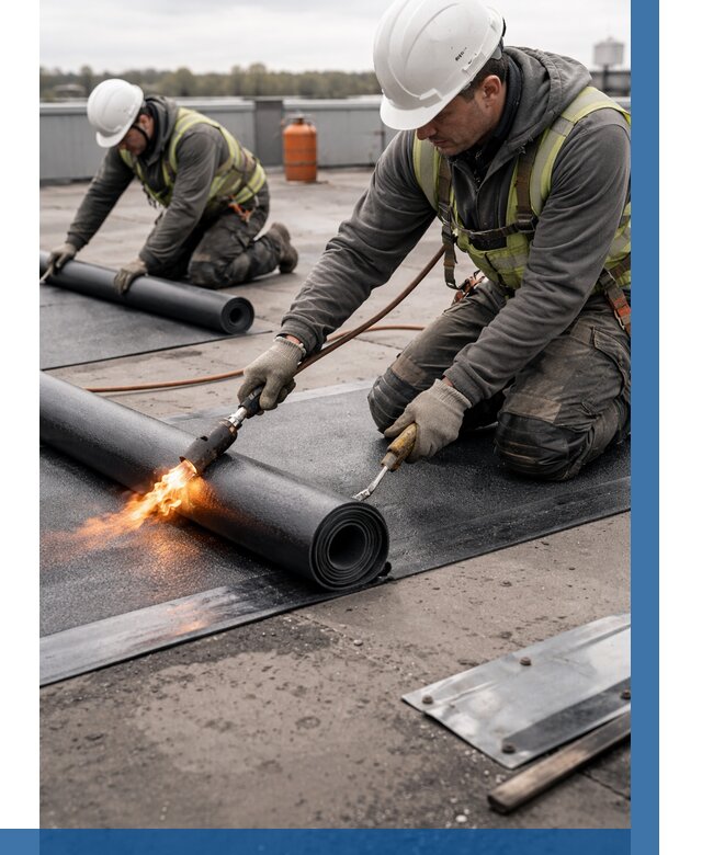 Монтаж наплавляемой кровли в Благовещенске от 863 р. — ВЫСОТНИК-Бгн