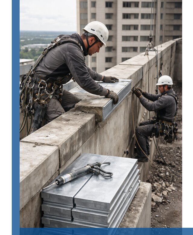 Замена парапетных крышек и установка новых в Благовещенске