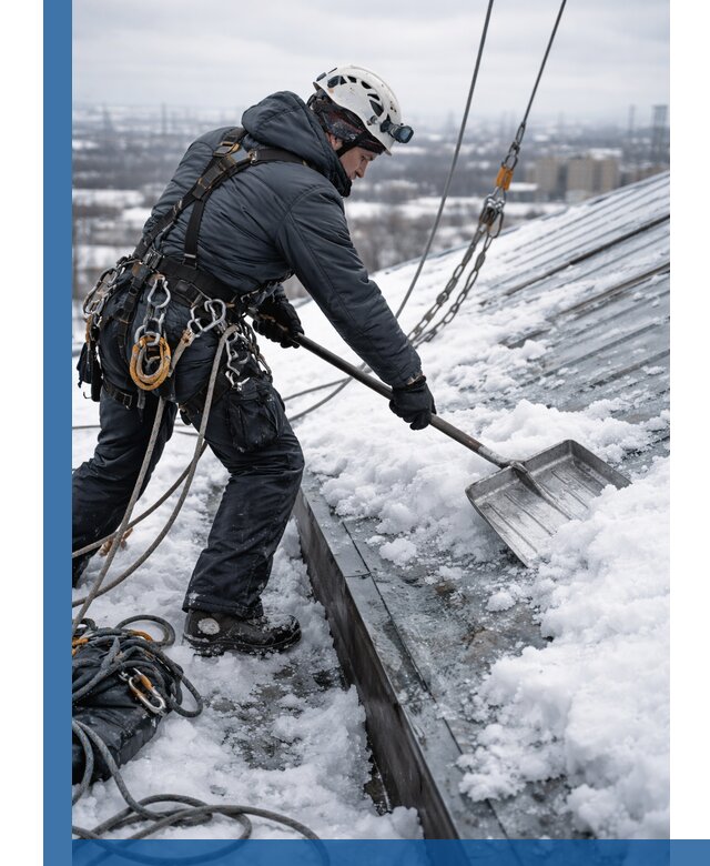 Профессиональная очистка кровли от снега и наледи в Благовещенске