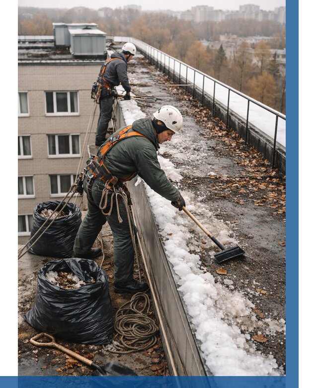 Очистка кровли по периметру в Благовещенске от 559 р. | ВЫСОТНИК-Бгн