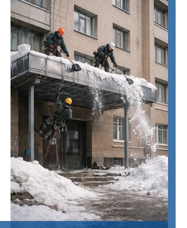 Очистка козырьков от снега в Благовещенске от 3555 р. | ВЫСОТНИК-Бгн