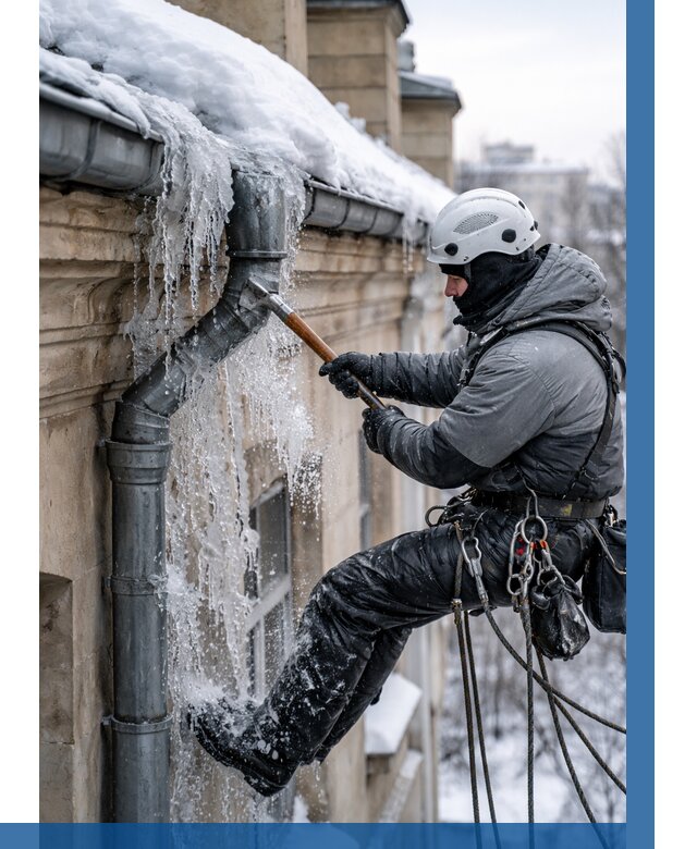 Очистка водостоков от льда в Благовещенске от 3555 р. | ВЫСОТНИК-Бгн