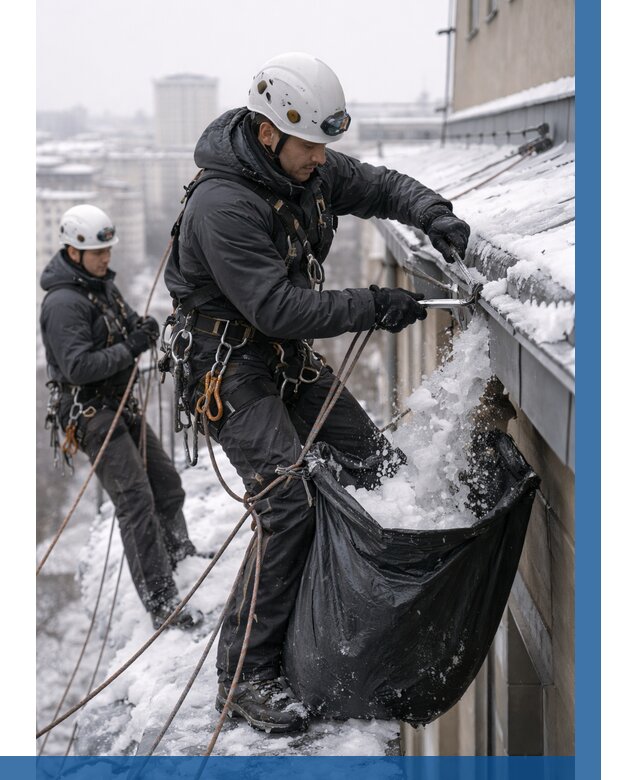 Аварийная очистка крыши в Благовещенске под ключ от 305 р. | ВЫСОТНИК-Бгн