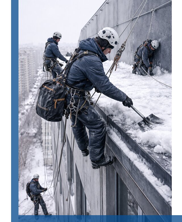 Абонентское обслуживание кровли зимой в Благовещенске регулярный уход