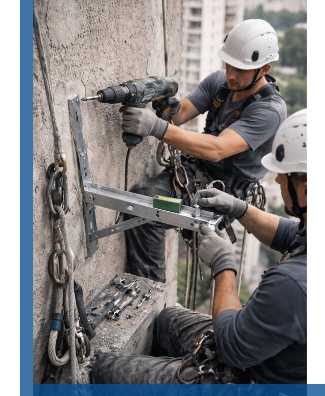 Установка кронштейнов кондиционера и крепежа в Благовещенске