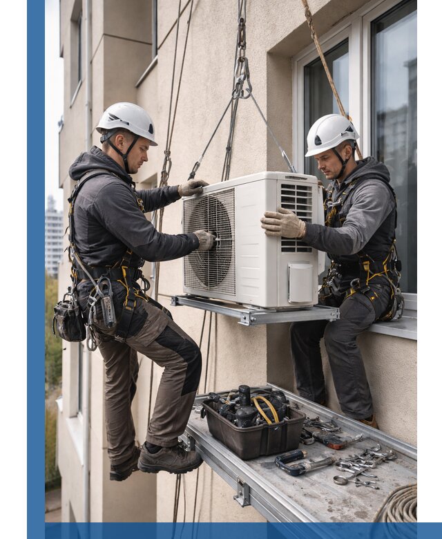 Перенос внешнего блока кондиционера в Благовещенске с монтажом и крепежом