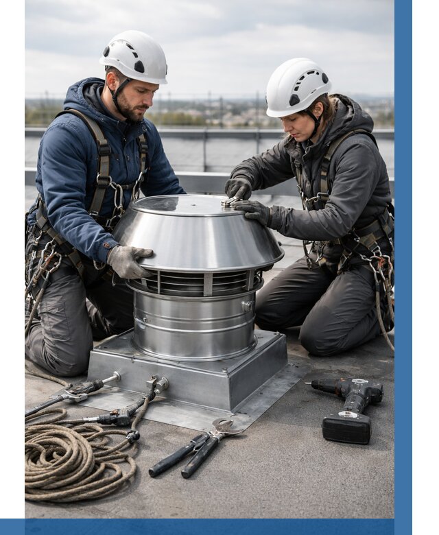 Установка дефлекторов на кровле в Благовещенске от 4571 р. | ВЫСОТНИК-Бгн