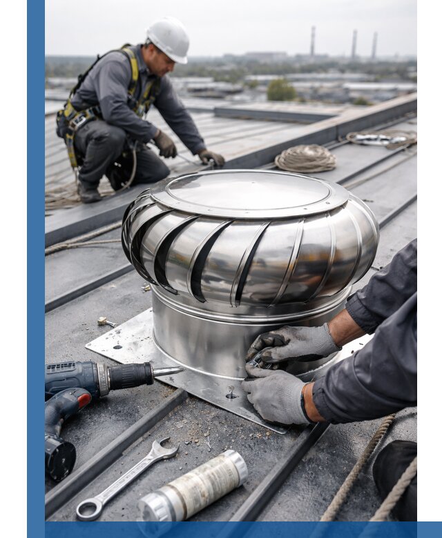 Установка дефлекторов на кровле в Благовещенске профессионально