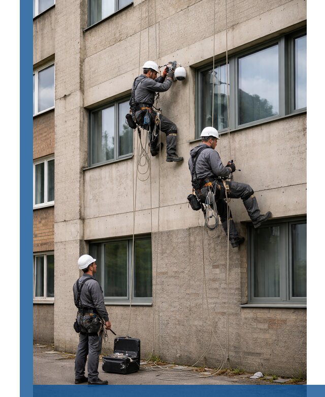 Монтаж фасадных камер видеонаблюдения в Благовещенске под ключ