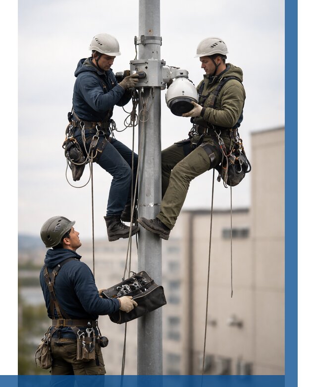 Установка видеокамер на мачте в Благовещенске от 8633 р. | ВЫСОТНИК-Бгн