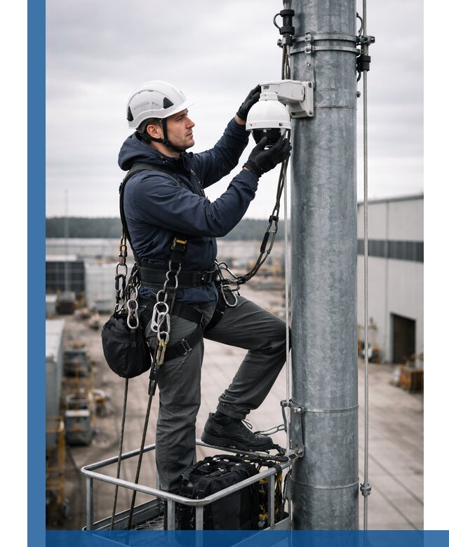 Профессиональная установка видеокамер на мачте в Благовещенске