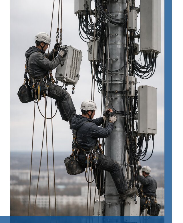 Монтаж оборудования связи на мачте в Благовещенске от 7618 р. | ВЫСОТНИК-Бгн
