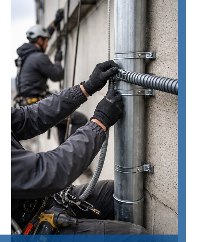 Монтаж гофры для кабеля в Благовещенске от 305 р. | ВЫСОТНИК-Бгн