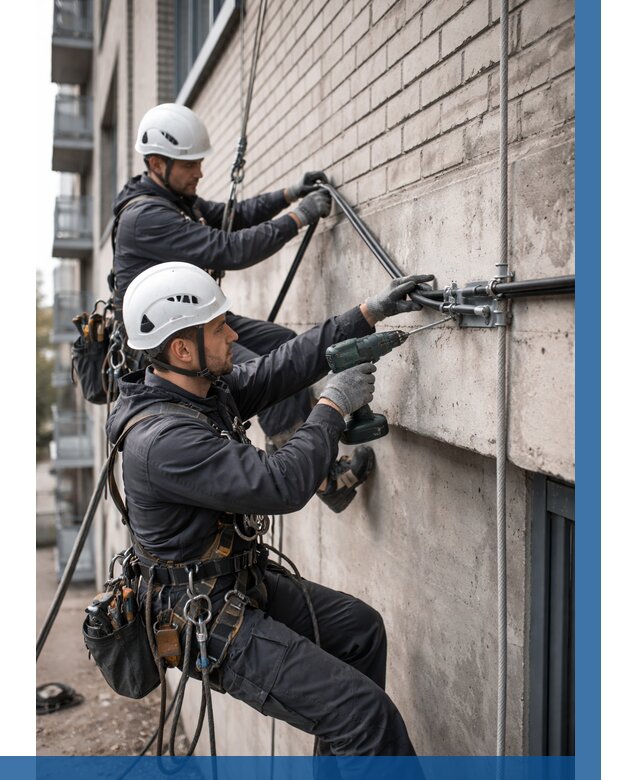 Крепление кабеля на фасаде в Благовещенске от 355 р. | ВЫСОТНИК-Бгн