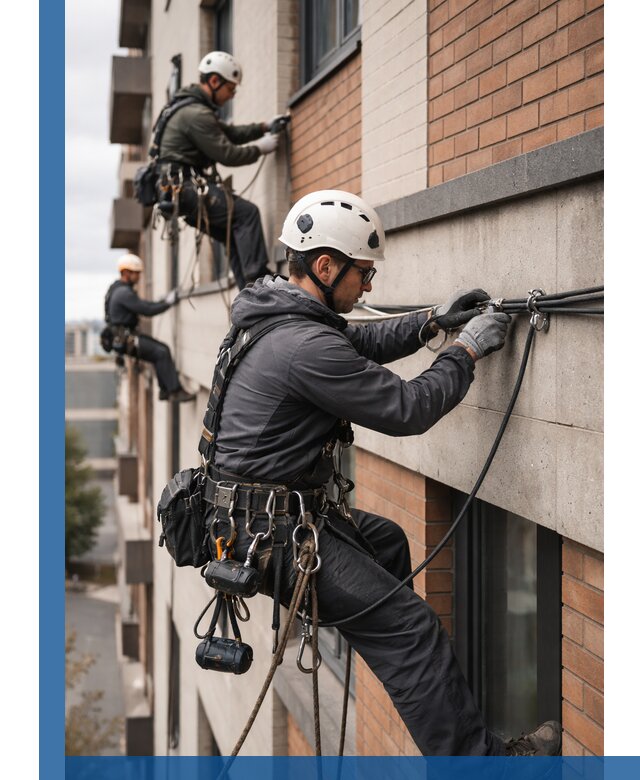 Крепление кабеля на фасаде монтаж и крепеж в Благовещенске