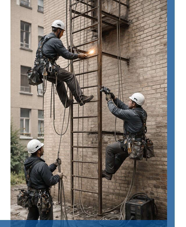 Ремонт пожарной лестницы в Благовещенске от 7618 р. | ВЫСОТНИК-Бгн