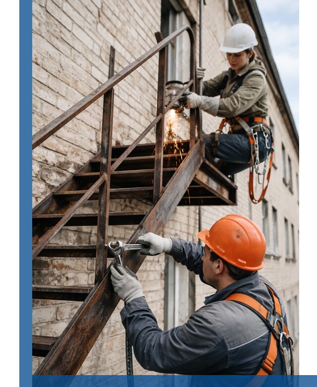 Ремонт и восстановление пожарных лестниц с выездом в Благовещенске