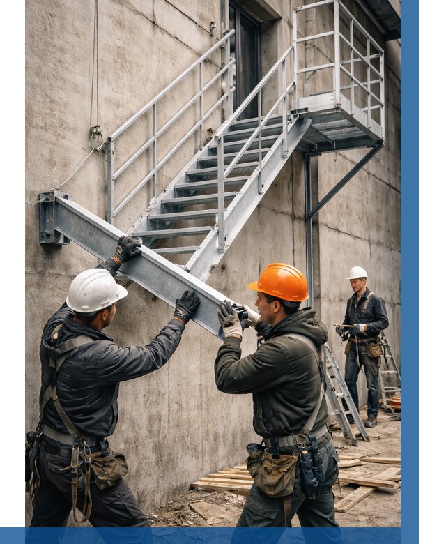 Монтаж металлических лестниц в Благовещенске от 15236 р. | ВЫСОТНИК-Бгн