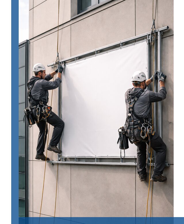 Монтаж наружной рекламной вывески в Благовещенске под ключ