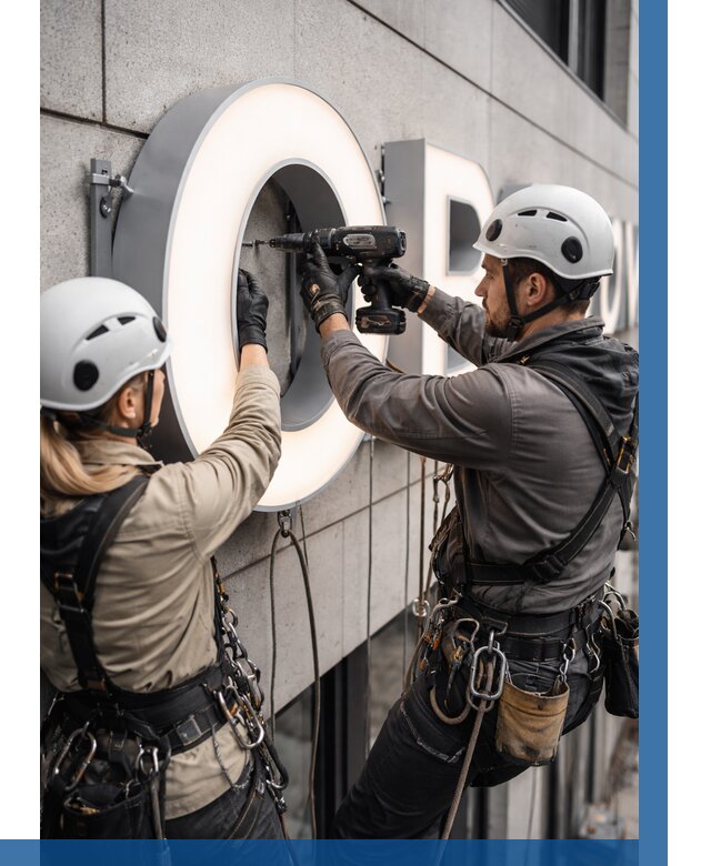 Монтаж световых букв в Благовещенске от 3047 р. под ключ ВЫСОТНИК-Бгн