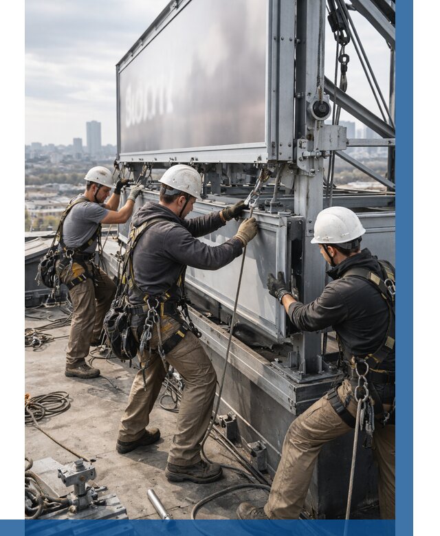 Монтаж крышной рекламной конструкции в Благовещенске от 60942 р.|ВЫСОТНИК-Бгн